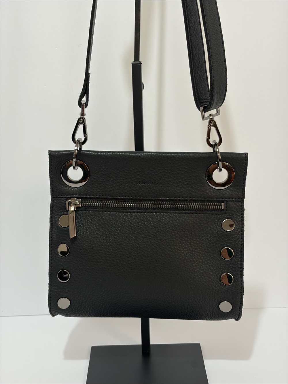 Hammitt Tony Small Crossbody Bag In Black Leather With Gunmetal Hardware